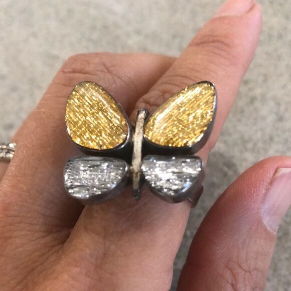 Vintage MEXICO 925 Sterling silver butterfly ring - Picture 1 of 5